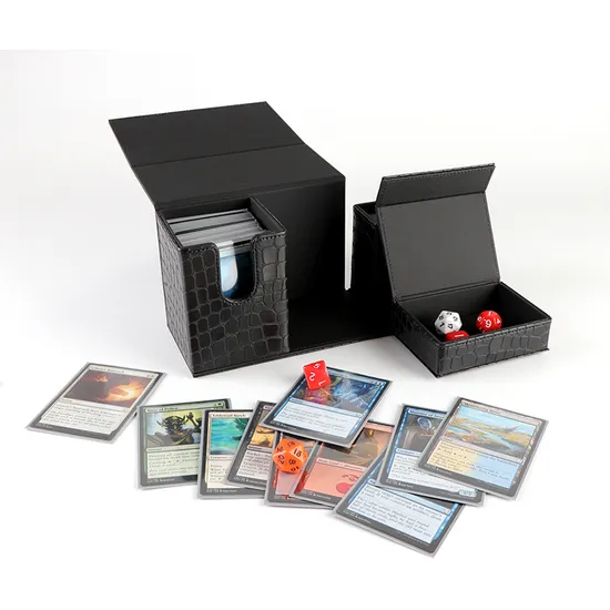 Flip PU Leather Board Game Card Protector Storage Deck Box