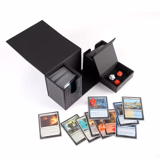 Flip PU Leather Board Game Card Protector Storage Deck Box