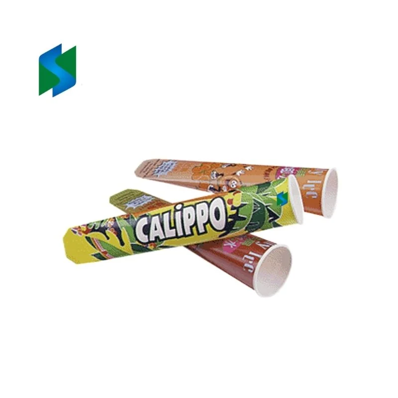 Jiushun Wholesale Disposable Ice Cream Popsicle Pure Fruit Milk Shake Tube 50ml 100ml Calippo Squeezed Cup with Plastic Lid