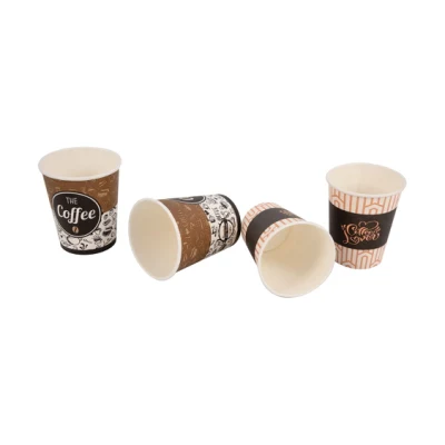 두꺼운 소재를 처리한 일회용 종이컵, 커피 밀크티 컵에 로고 텍스트 패턴 종이컵을 인쇄할 수 있음